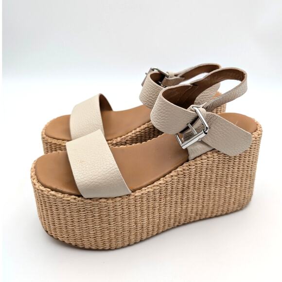 Steve Madden Sunset Platform Sandals Women's Bone White Size US8 EU38.5 - Picture 1 of 13